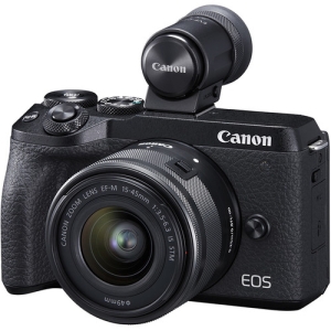 Canon EOS M6 Mark II Black + EF-M 15-45mm F/3.5-6.3 IS STM + EVF - Garanzia Ufficiale Canon Italia 2 Anni