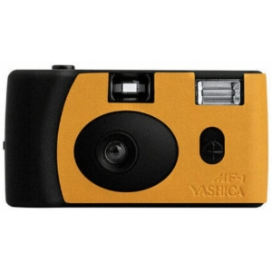 Yashica MF-1 Snapshot - Edizione in Pelle Nero/Arancione - Con pellicola e batteria 