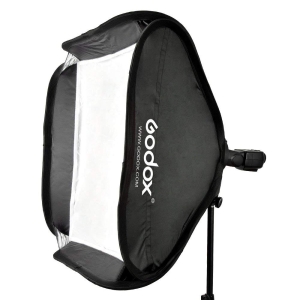 Godox S2 Softbox diffusore con attacco Bowens + supporto per Speedlite V1 - Quadrato da 60x60 a 80x80