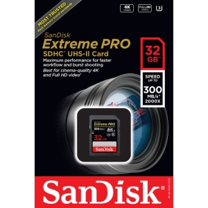 SANDISK EXTREME PRO® SDHC UHS-II 32GB 300Mbs