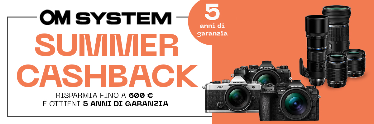 OM SYSTEM Cashback + 5 Anni Garanzia